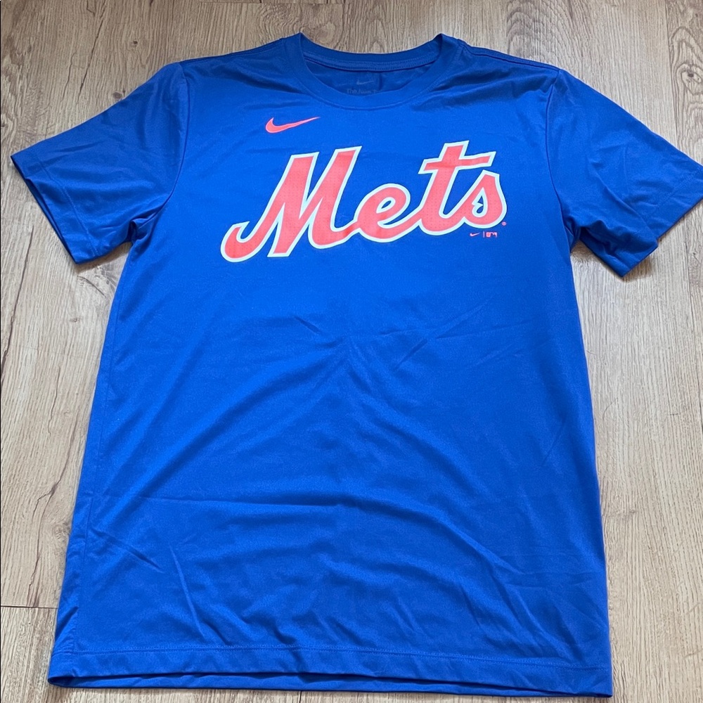 Nike Royal Blue Mets Script Tee, Lindor
